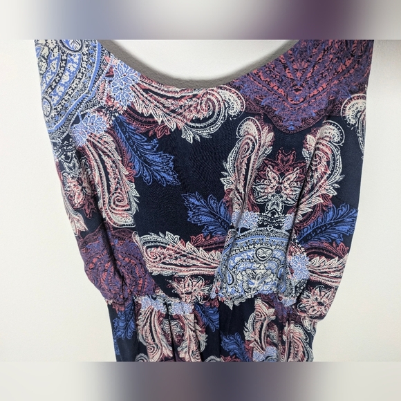 Vero Moda Sleeveless Geometric Maxi Dress Colorful Blue Bohemian Size M - Picture 3 of 7